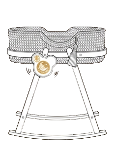 ROCK your BABY in Anwendung an einer Babywiege.